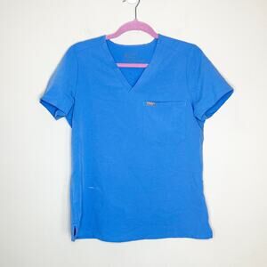 Figs Casma Three-Pocket Scrub Top™ Womens Size Small Cosmic Blue‎ Nurse Medical
